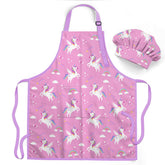 SANDJEST Delantal Unicornio con Bolsillo para niñas, mantiene la ropa limpia durante el horneado.