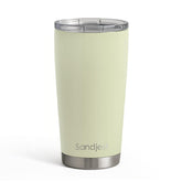 SANDJEST Tumbler verde 20oz visto de frente, perfecto para mantener bebidas a temperatura