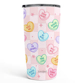Vaso SANDJEST Mensaje de Corazón Tumbler 20 onzas con corazón para llevar café caliente.