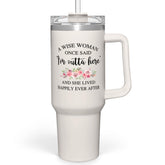 Vaso SANDJEST para jubilación con asa y pajilla, ideal para uso diario en oficina