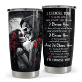 Sandjest vaso con diseño de calaveras 20oz en acero inoxidable, mantiene la bebida caliente o fría.