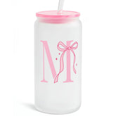 Sandjest vaso de cristal con monograma, 16 onzas, ideal para bebidas frías con estilo.