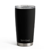 Vaso SANDJEST negro 20oz con doble pared para conservar la temperatura