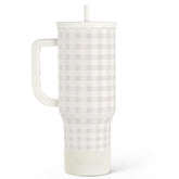 SANDJEST vaso termico 40 onzas con asa y pajilla, ideal para viajes.