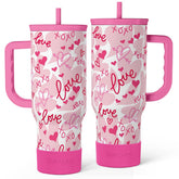 SANDJEST vaso térmico Corazón con asa, ideal para uso diario.