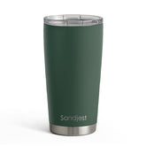 Vaso térmico SANDJEST verde oscuro 20oz, mantiene bebidas a temperatura.