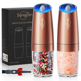 Sangcon molinillo sal y pimienta con botella transparente para ver la cantidad