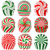 SANNIX cápsulas para cupcakes con patrones navideños, ideales para hornear cupcakes festivos
