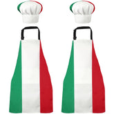 SATINIOR delantal italiano con bandera Italia y bolsillo para utensilios