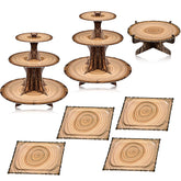 Sawysine soporte para pasteles bosque de 3 pisos, presentación elegante de postres.