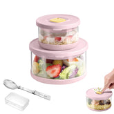 SAYAPE contenedor de vidrio de 1000 ml con tapa, ideal para ensaladas para llevar.