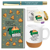 Sayglossy taza Dumpster para agradecer colegas y café matutino.