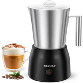 Secura batidora-leche-electrica-17oz espumando leche para latte en casa