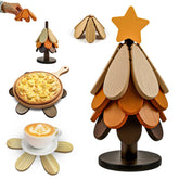 Seektik salvamanteles árbol plegable protege superficies con estilo natural.