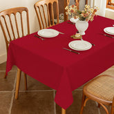 Seenus cubierta de mesa texturizada roja para fiestas, resistente a manchas.