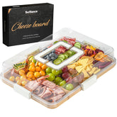 SEFILENCE Tablero de charcutería con tapa en bambú, ideal para servir con estilo.