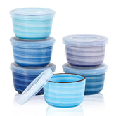 Selamica cuencos 8oz con tapas para porciones individuales.