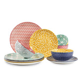 Selamica juego platos cena ceramica 12 piezas, perfecto para uso diario
