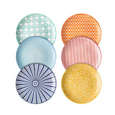 Plato Selamica de porcelana 10 pulgadas para ensalada, color vibrante.