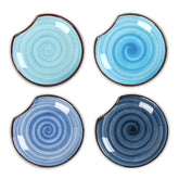 Reposapalas cerámico Selamica para estufa con degradado azul, mantiene utensilios secos y organizados.