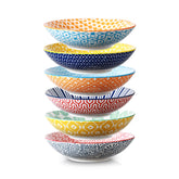 Selamica tazones-ceramica-30-onzas para pasta y ensalada, colores vivos.