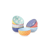 Selamica tazones-dipping cerámica 4 onzas, diseños azules, perfectos para salsas.
