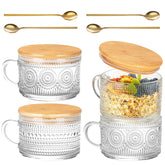 Semderm tazas cristal vintage conjunto 4 para café y bebidas.