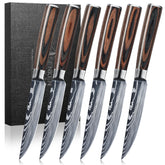 Senken Knives cuchillo de bistec con patrón damasco para corte preciso
