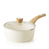 SENSARTE cazo cerámico antiadherente con tapa, ideal para salsas suaves.