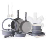 SENSARTE 24 piezas de cazos y sartenes, ideal para cocinar variado en casa