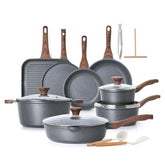 Juego de sartenes SENSARTE de 23 piezas, ideal para familias que cocinan.