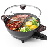 Olla SENSCHEF Twin con divisor para caldos separados, sabor intenso sin mezcla.
