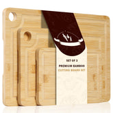 Tabla Sentk grande de bambú con ranuras para jugos, ideal para carnes.