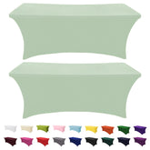 SEPARO mantel spandex 6 pies verde salvia, ajuste seguro para mesas plegables