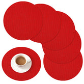 SEPGLITTER manteles individuales redondos de yute rojo protegen la mesa con estilo