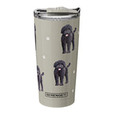 SERENGETI Labradoodle negro: arte 3D en el vaso térmico para amantes de perros.