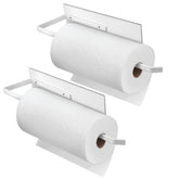 Seropy porta toallas de papel magnético blanco montado en pared, fácil de reubicar.