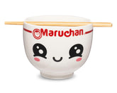 Seven Times Six Maruchan Tazón ramen con cara feliz, ideal para comer ramen con estilo.