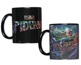 Taza Seven Times Six Marvel Spiderman Miles Morales Spider-Gwen cambia color con calor, ideal para café.