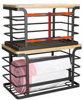 Sevenblue dispensador de bolsas con tapa de bambú apilable para ahorrar espacio