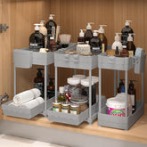 Sevenblue organizadores bajo lavabo con baldas deslizantes, ideal para ahorrar espacio en cocina o baño.