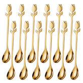 SGVRPVZ cucharas mini tulipan dorado para espresso y postres, toque elegante
