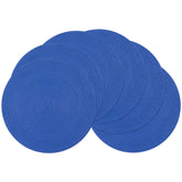 SHACOS mantel redondo azul con tejido trenzado protege la mesa