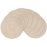 El mantel SHACOS redondo beige trézado protege la mesa y añade elegancia.