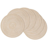 SHACOS manteles individuales redondos trenzados beige para mesa diaria