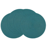SHACOS manteles redondos verde azulado trenzado, base elegante para platos.