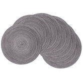 SHACOS mantel redondo trenzado de 15 pulgadas, negro gris, protege la mesa suavemente.