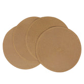 Salvamantel SHACOS redondo de 15 pulgadas con detalle trenzado para proteger superficies.