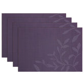 SHACOS salvamanteles hoja morada, primer plano de diseño elegante para proteger la mesa.