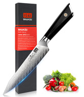 Cuchillo SHAN ZU con hoja damasco de 6 pulgadas para cortes precisos.
